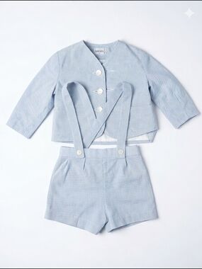 Rare Vintage 1950s Merry Mites 2-Piece Seersucker Suit Set | Toddler Size 2T